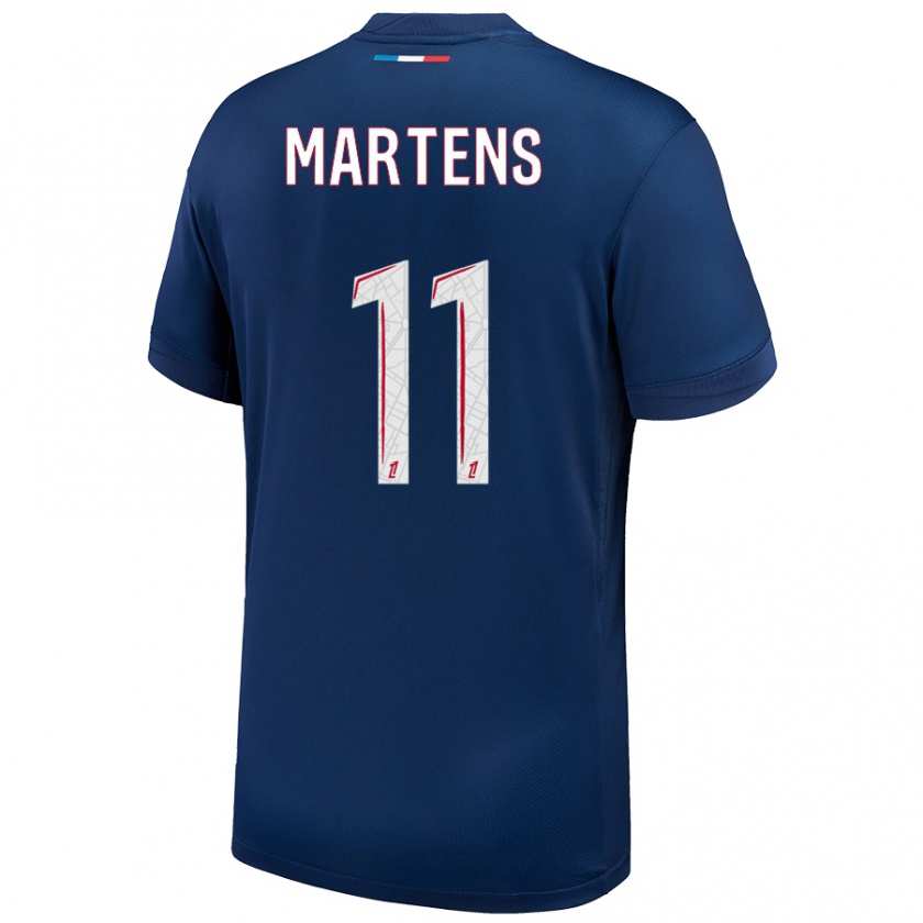 Kandiny Enfant Maillot Lieke Martens #11 Bleu Marine Blanc Tenues Domicile 2024/25 T-Shirt