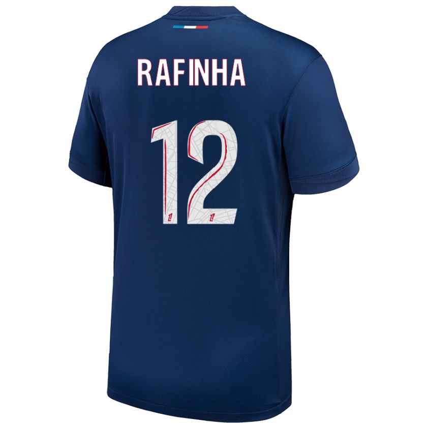 Kandiny Enfant Maillot Rafinha #12 Bleu Marine Blanc Tenues Domicile 2024/25 T-Shirt