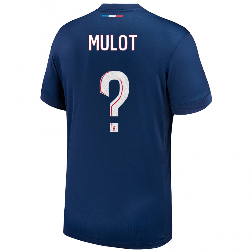 Kandiny Enfant Maillot Marie Mulot #0 Bleu Marine Blanc Tenues Domicile 2024/25 T-Shirt