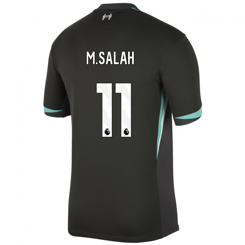 Kandiny Enfant Maillot Mohamed Salah #11 Noir Anthracite Blanc Tenues Extérieur 2024/25 T-Shirt