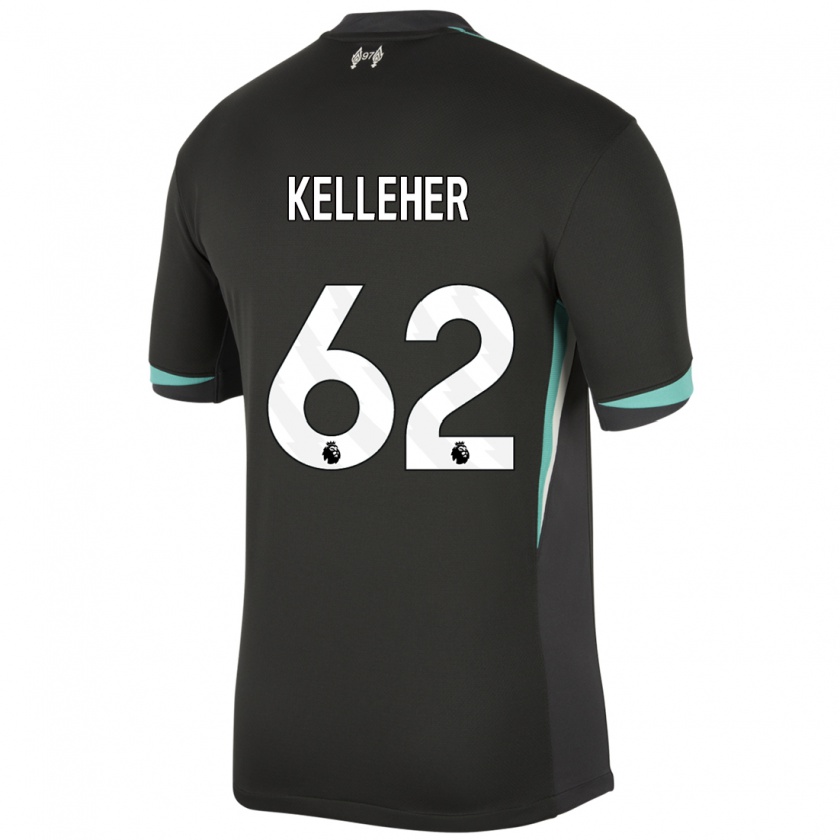 Kandiny Enfant Maillot Caoimhín Kelleher #62 Noir Anthracite Blanc Tenues Extérieur 2024/25 T-Shirt