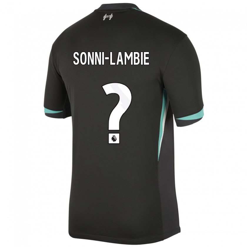 Kandiny Enfant Maillot Joshua Sonni-Lambie #0 Noir Anthracite Blanc Tenues Extérieur 2024/25 T-Shirt