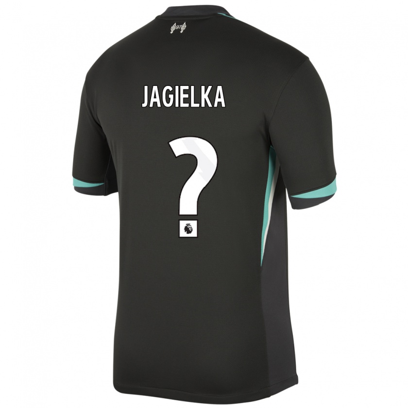 Kandiny Enfant Maillot Zac Jagielka #0 Noir Anthracite Blanc Tenues Extérieur 2024/25 T-Shirt