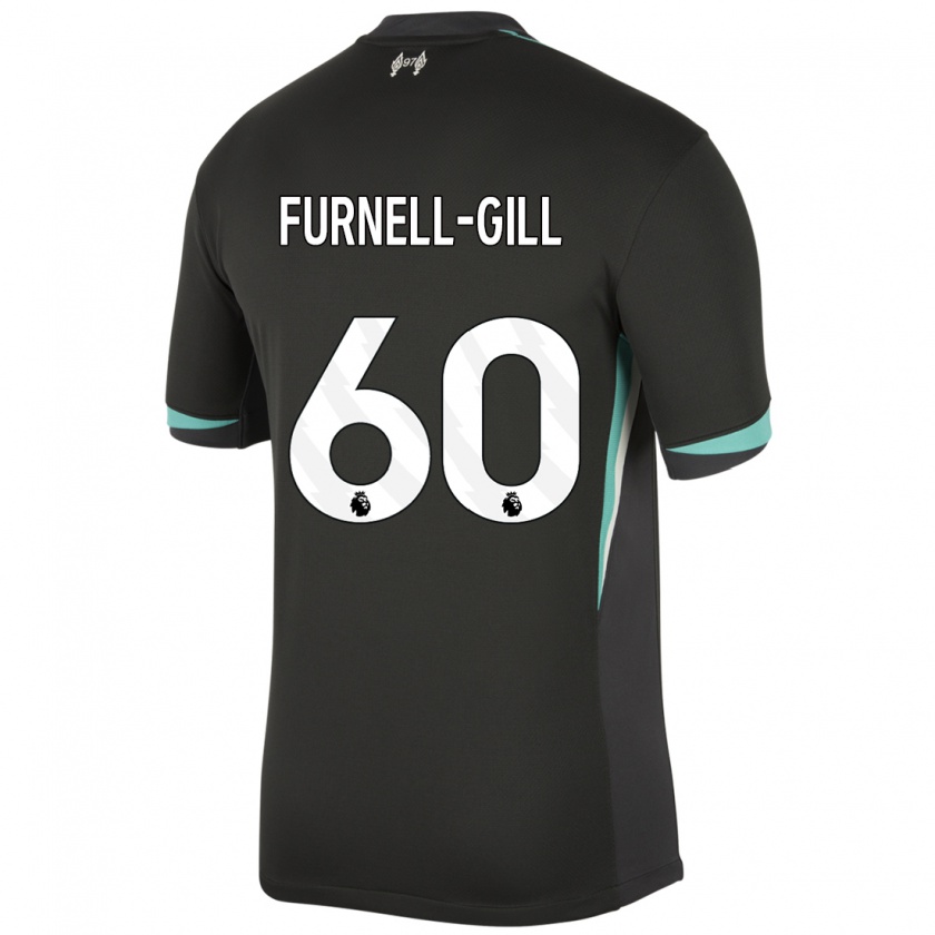 Kandiny Enfant Maillot Luca Furnell-Gill #60 Noir Anthracite Blanc Tenues Extérieur 2024/25 T-Shirt