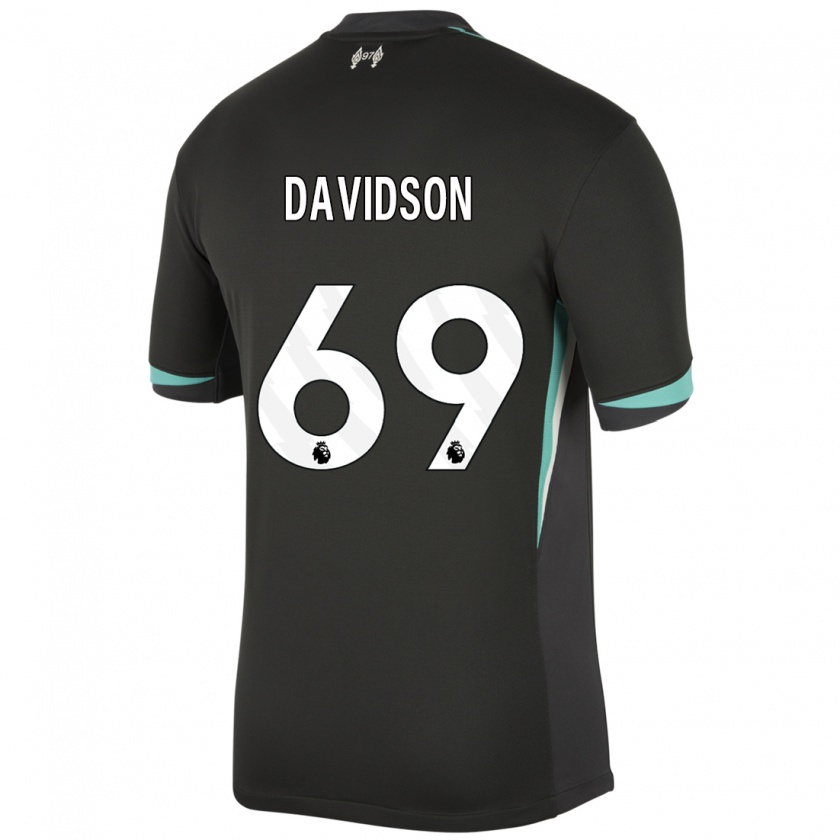 Kandiny Enfant Maillot Josh Davidson #69 Noir Anthracite Blanc Tenues Extérieur 2024/25 T-Shirt