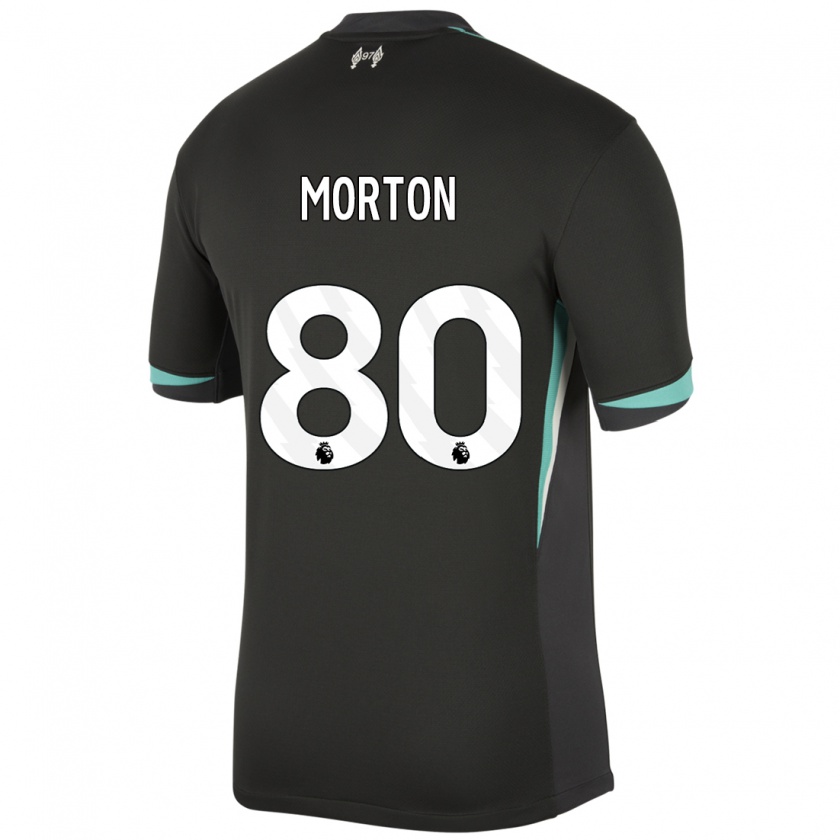 Kandiny Enfant Maillot Tyler Morton #80 Noir Anthracite Blanc Tenues Extérieur 2024/25 T-Shirt