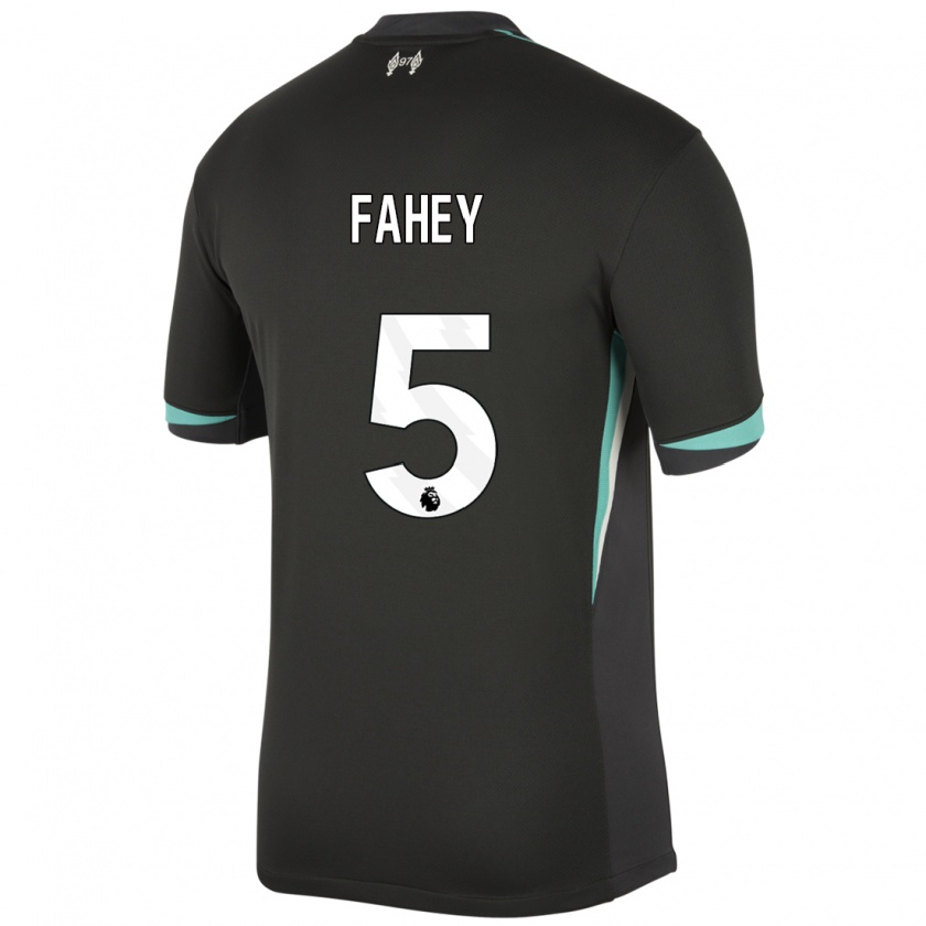 Kandiny Enfant Maillot Niamh Fahey #5 Noir Anthracite Blanc Tenues Extérieur 2024/25 T-Shirt