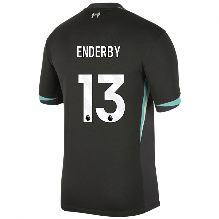 Kandiny Enfant Maillot Mia Enderby #13 Noir Anthracite Blanc Tenues Extérieur 2024/25 T-Shirt