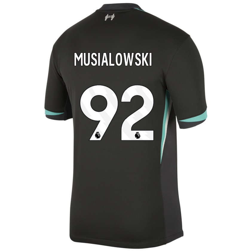 Kandiny Enfant Maillot Mateusz Musialowski #92 Noir Anthracite Blanc Tenues Extérieur 2024/25 T-Shirt