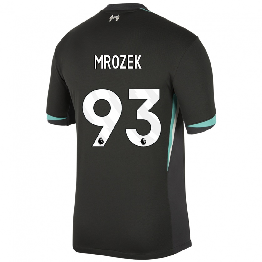 Kandiny Enfant Maillot Fabian Mrozek #93 Noir Anthracite Blanc Tenues Extérieur 2024/25 T-Shirt