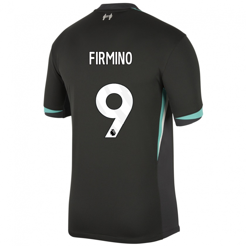 Kandiny Enfant Maillot Roberto Firmino #9 Noir Anthracite Blanc Tenues Extérieur 2024/25 T-Shirt