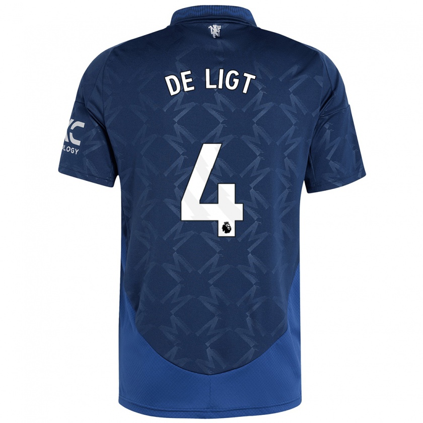 Kandiny Enfant Maillot Matthijs De Ligt #4 Indigo Tenues Extérieur 2024/25 T-Shirt