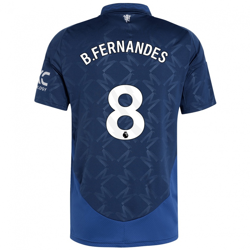 Kandiny Enfant Maillot Bruno Fernandes #8 Indigo Tenues Extérieur 2024/25 T-Shirt