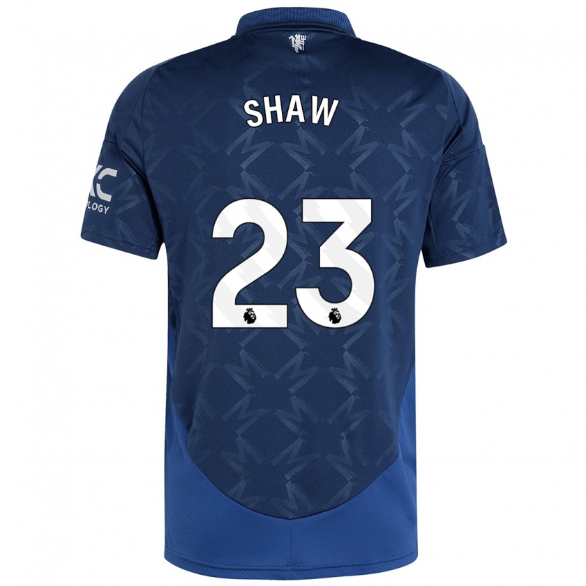 Kandiny Enfant Maillot Luke Shaw #23 Indigo Tenues Extérieur 2024/25 T-Shirt