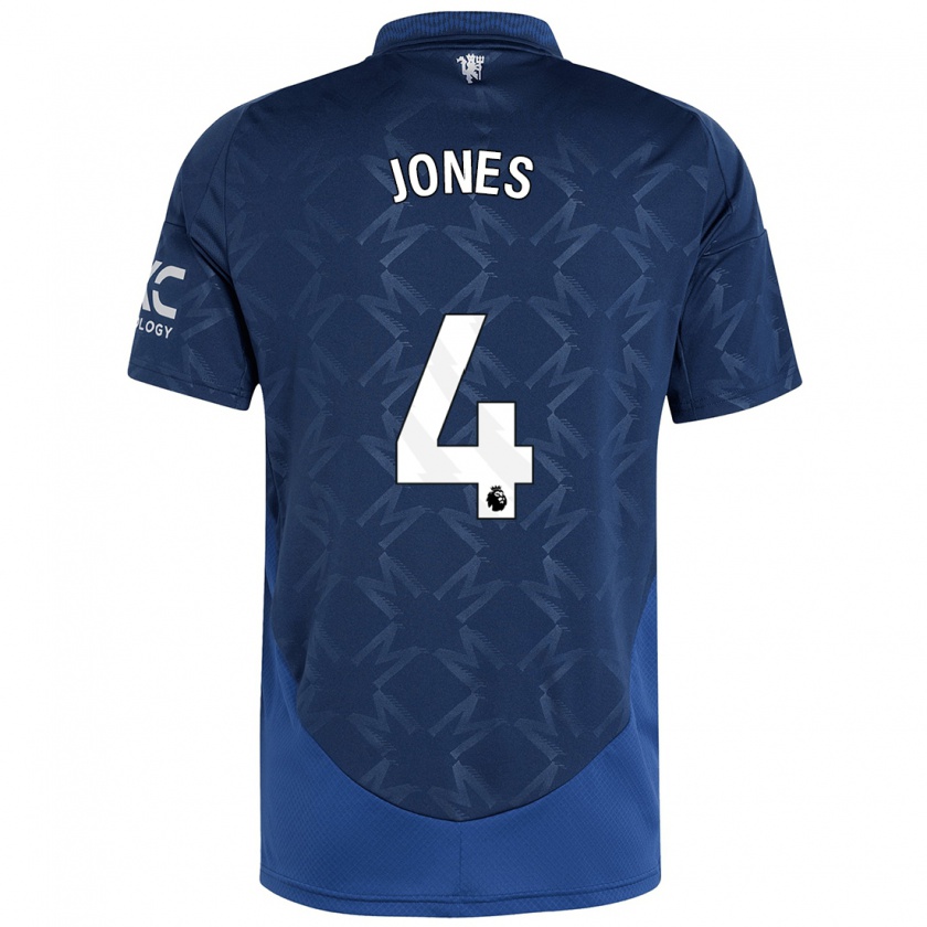 Kandiny Enfant Maillot Phil Jones #4 Indigo Tenues Extérieur 2024/25 T-Shirt