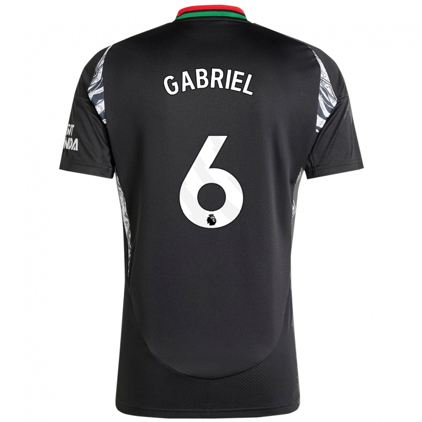 Kandiny Enfant Maillot Gabriel Magalhães #6 Noir Tenues Extérieur 2024/25 T-Shirt