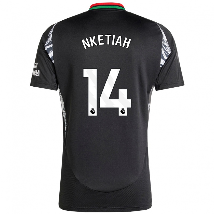 Kandiny Enfant Maillot Eddie Nketiah #14 Noir Tenues Extérieur 2024/25 T-Shirt