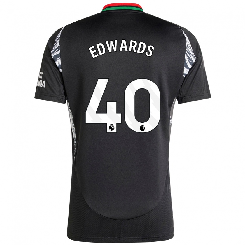 Kandiny Enfant Maillot Khayon Edwards #40 Noir Tenues Extérieur 2024/25 T-Shirt