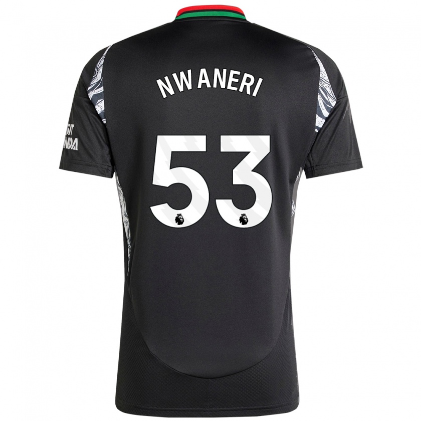 Kandiny Enfant Maillot Ethan Nwaneri #53 Noir Tenues Extérieur 2024/25 T-Shirt