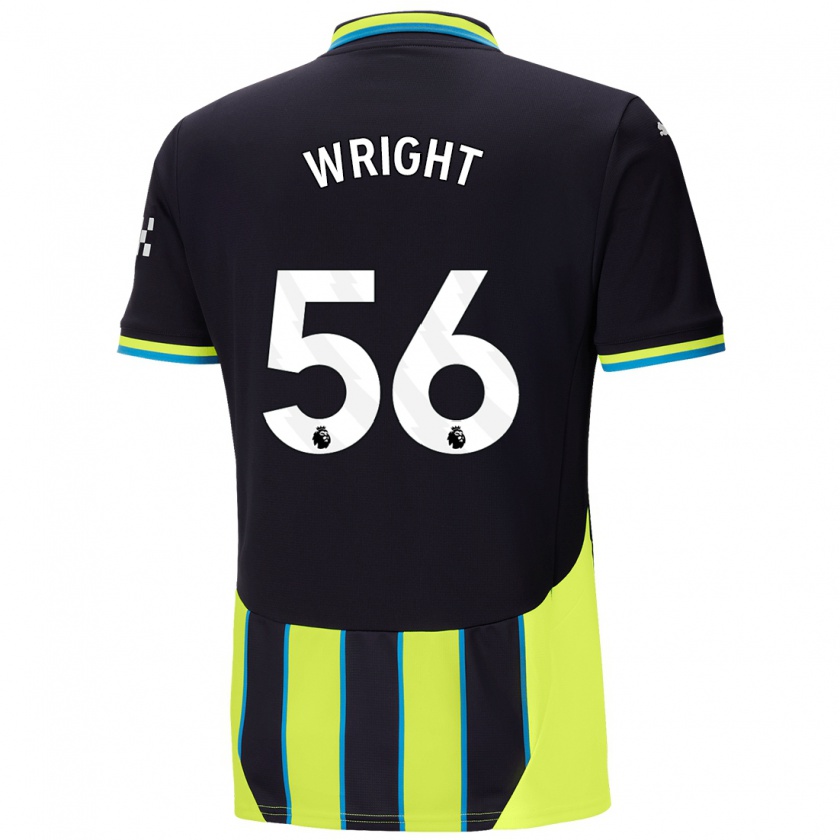 Kandiny Enfant Maillot Jacob Wright #56 Bleu Jaune Tenues Extérieur 2024/25 T-Shirt