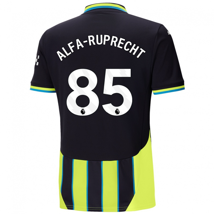 Kandiny Enfant Maillot Farid Alfa-Ruprecht #85 Bleu Jaune Tenues Extérieur 2024/25 T-Shirt