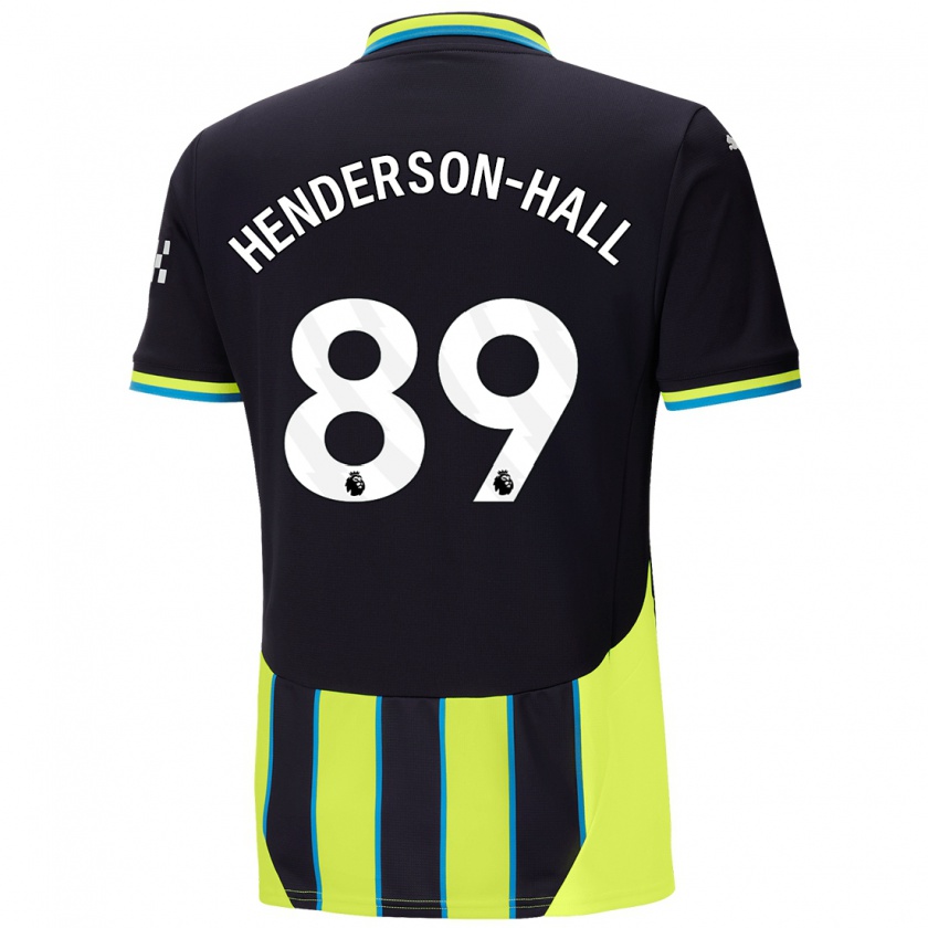 Kandiny Enfant Maillot Matty Henderson-Hall #89 Bleu Jaune Tenues Extérieur 2024/25 T-Shirt