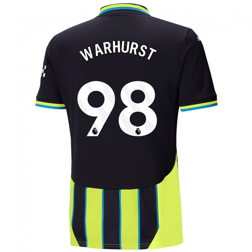 Kandiny Enfant Maillot Matty Warhurst #98 Bleu Jaune Tenues Extérieur 2024/25 T-Shirt