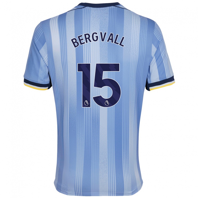 Kandiny Enfant Maillot Lucas Bergvall #15 Bleu Clair Tenues Extérieur 2024/25 T-Shirt