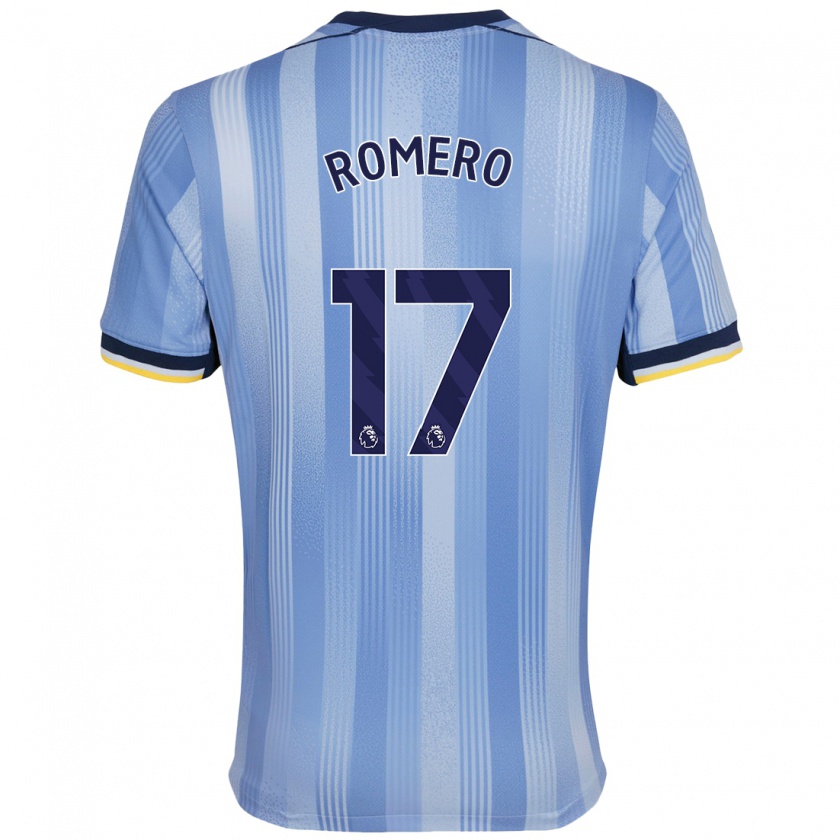 Kandiny Enfant Maillot Cristian Romero #17 Bleu Clair Tenues Extérieur 2024/25 T-Shirt