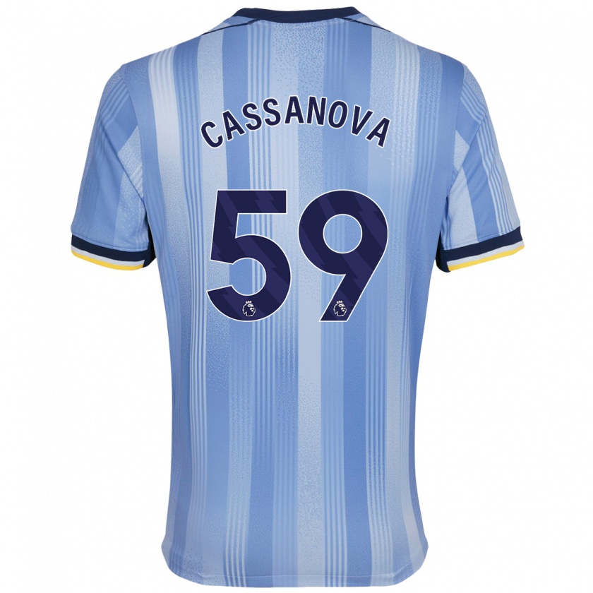 Kandiny Enfant Maillot Dante Cassanova #59 Bleu Clair Tenues Extérieur 2024/25 T-Shirt