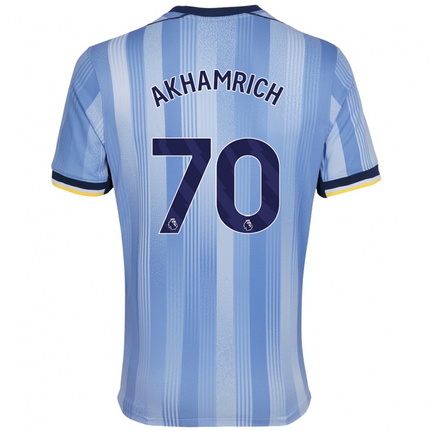 Kandiny Enfant Maillot Yusuf Akhamrich #70 Bleu Clair Tenues Extérieur 2024/25 T-Shirt