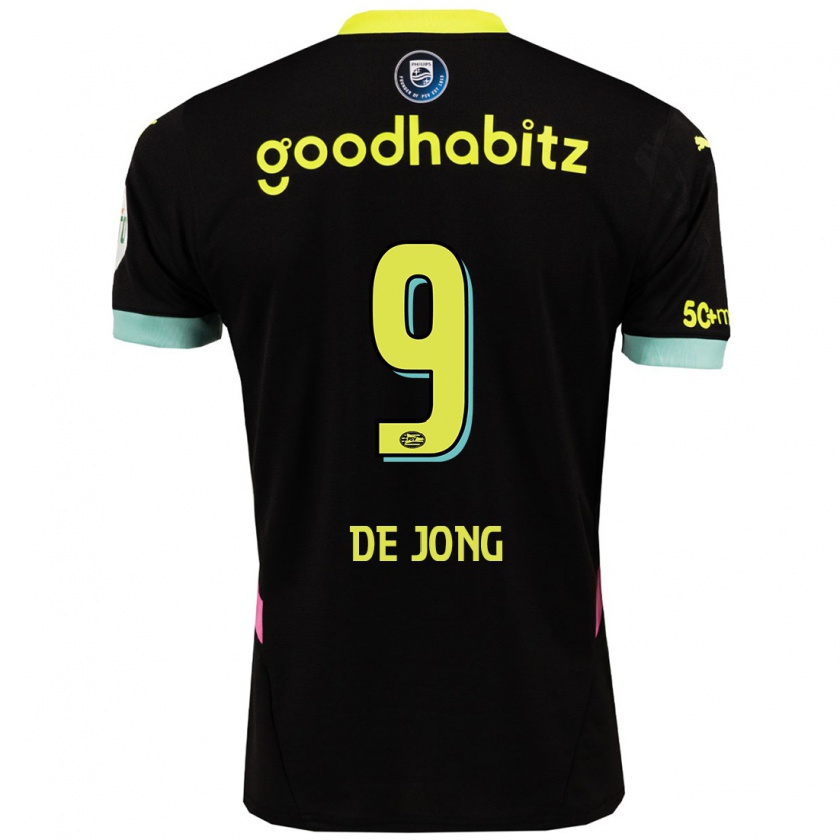 Kandiny Enfant Maillot Luuk De Jong #9 Noir Jaune Tenues Extérieur 2024/25 T-Shirt