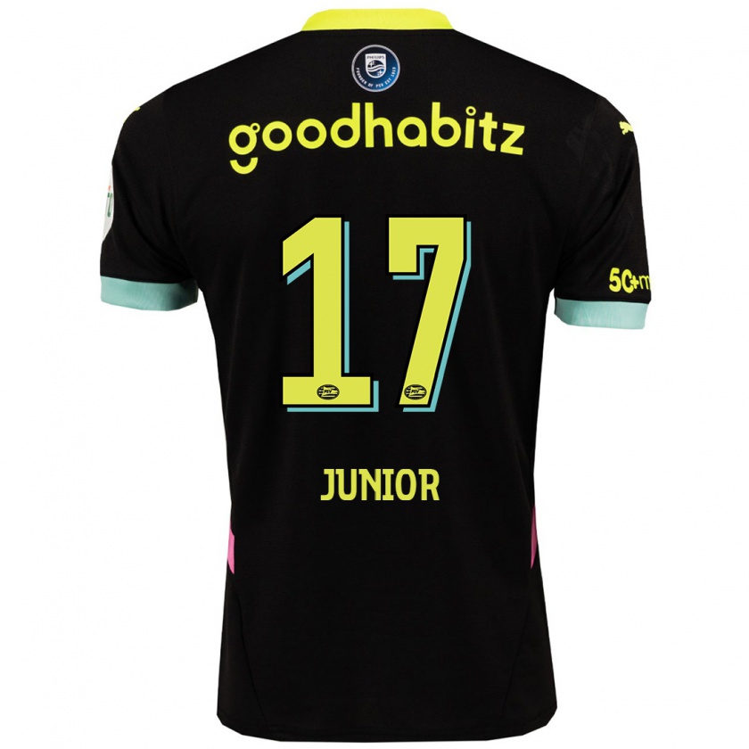 Kandiny Enfant Maillot Mauro Júnior #17 Noir Jaune Tenues Extérieur 2024/25 T-Shirt