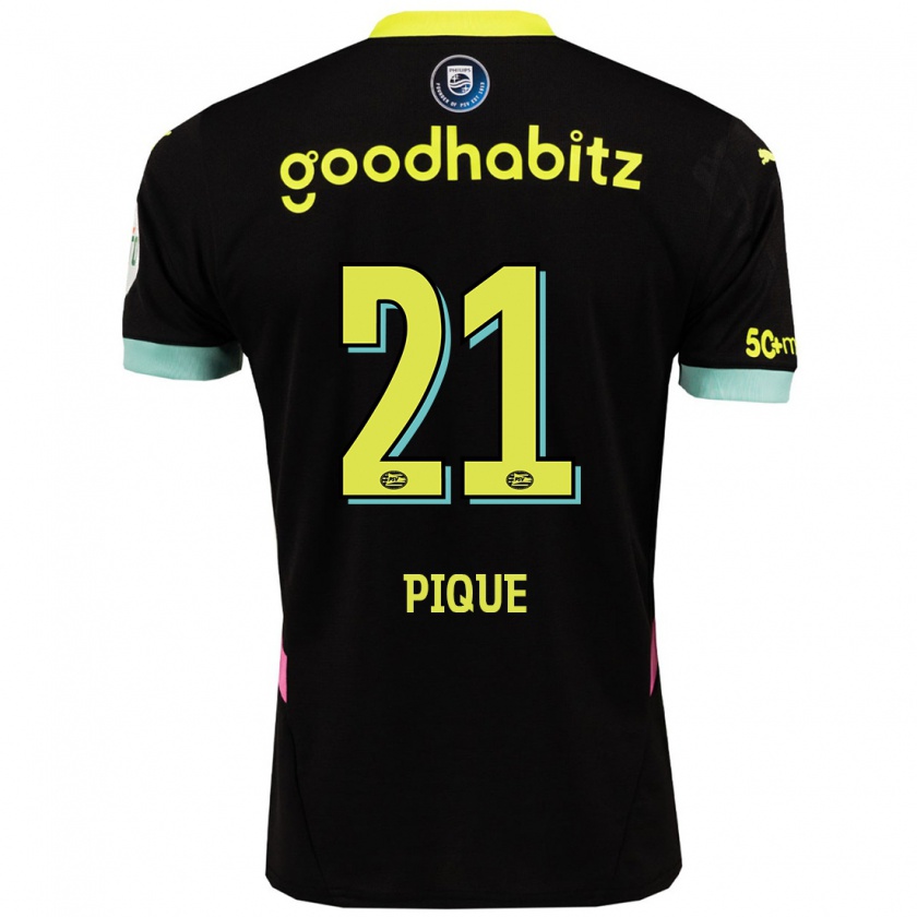 Kandiny Enfant Maillot Naomi Piqué #21 Noir Jaune Tenues Extérieur 2024/25 T-Shirt