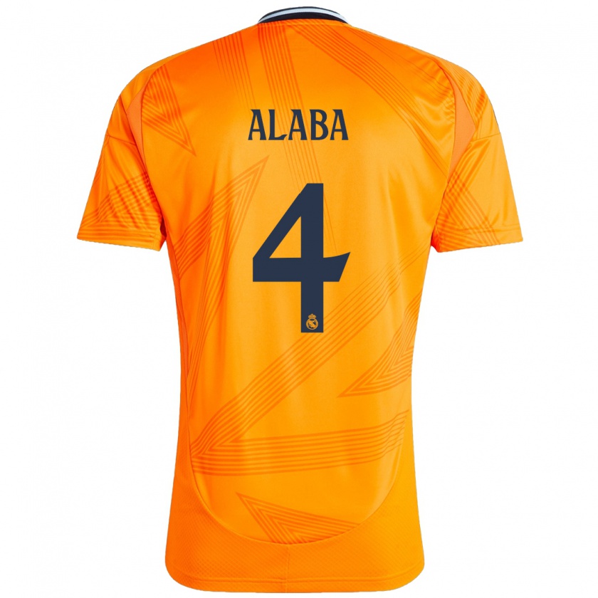 Kandiny Enfant Maillot David Alaba #4 Orange Tenues Extérieur 2024/25 T-Shirt