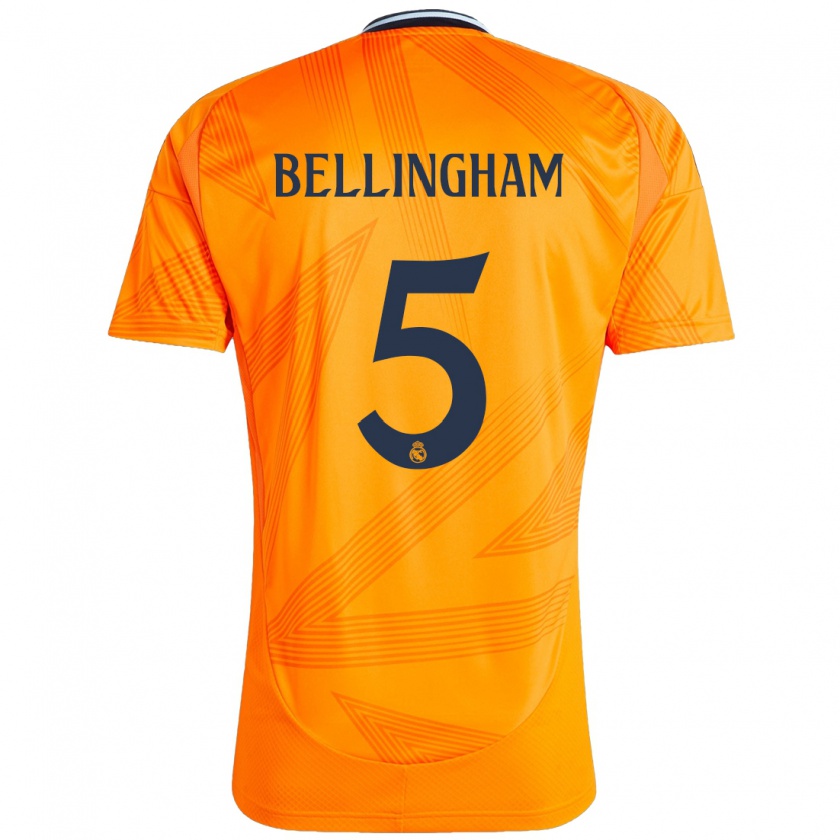 Kandiny Enfant Maillot Jude Bellingham #5 Orange Tenues Extérieur 2024/25 T-Shirt