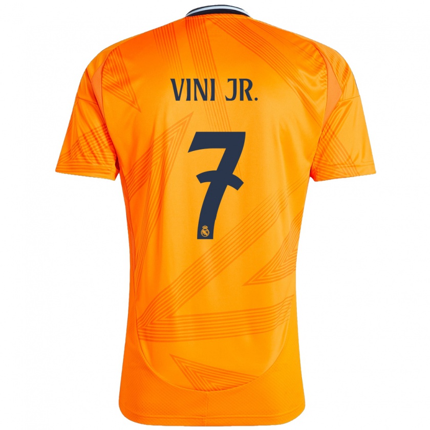 Kandiny Enfant Maillot Vinicius Junior #7 Orange Tenues Extérieur 2024/25 T-Shirt