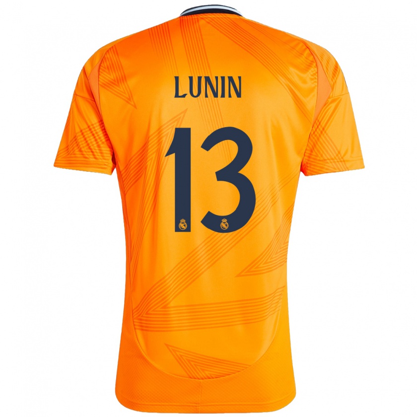 Kandiny Enfant Maillot Andriy Lunin #13 Orange Tenues Extérieur 2024/25 T-Shirt