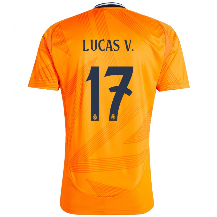 Kandiny Enfant Maillot Lucas Vázquez #17 Orange Tenues Extérieur 2024/25 T-Shirt