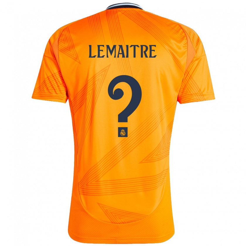 Kandiny Enfant Maillot Leo Lemaitre #0 Orange Tenues Extérieur 2024/25 T-Shirt