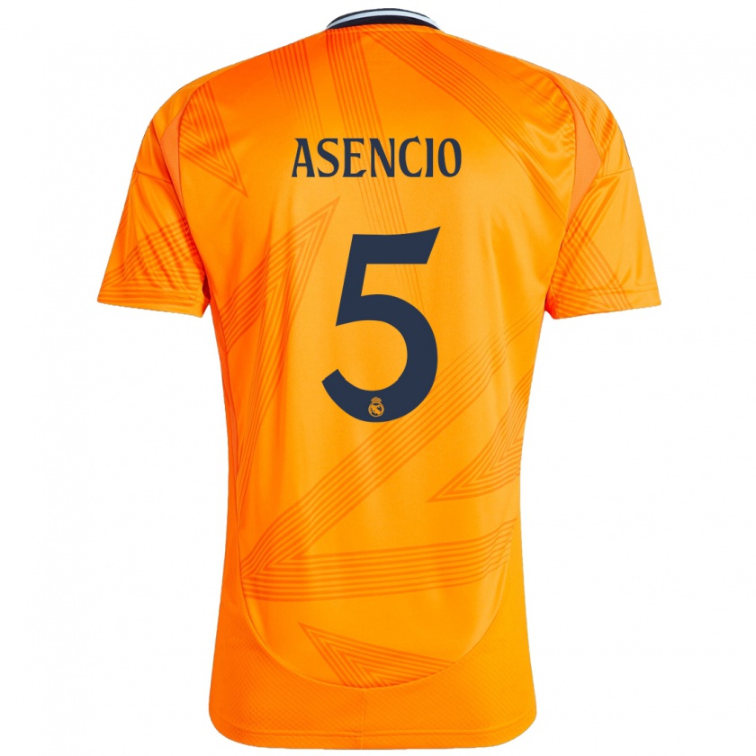 Kandiny Enfant Maillot Raúl Asencio #5 Orange Tenues Extérieur 2024/25 T-Shirt