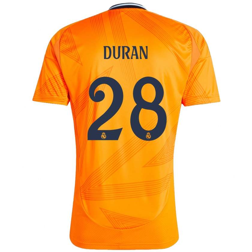 Kandiny Enfant Maillot Pol Duran #28 Orange Tenues Extérieur 2024/25 T-Shirt