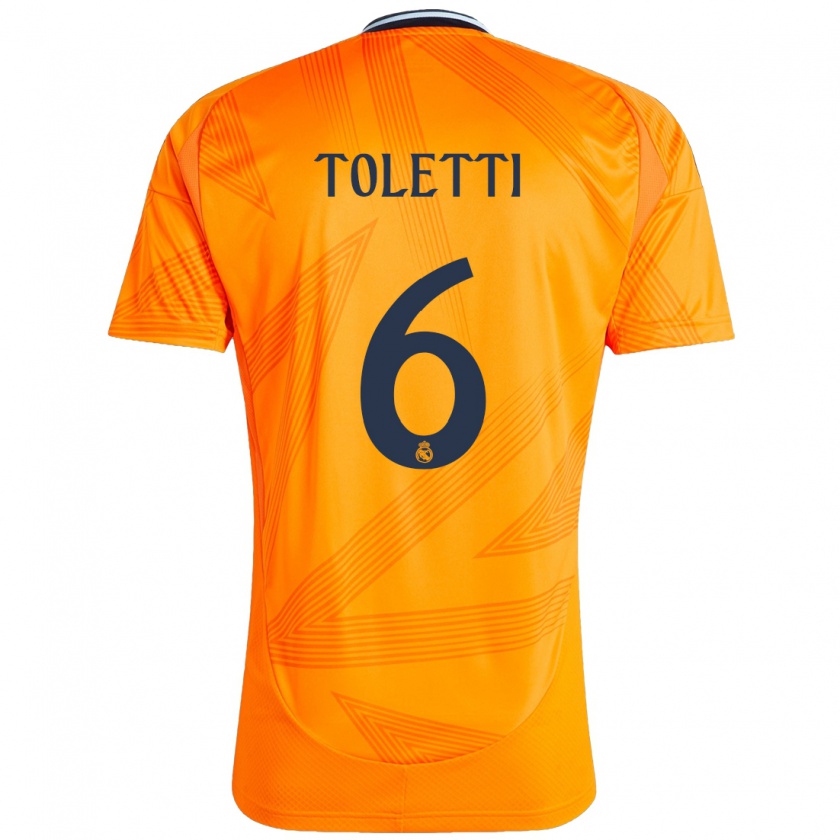 Kandiny Enfant Maillot Sandie Toletti #6 Orange Tenues Extérieur 2024/25 T-Shirt