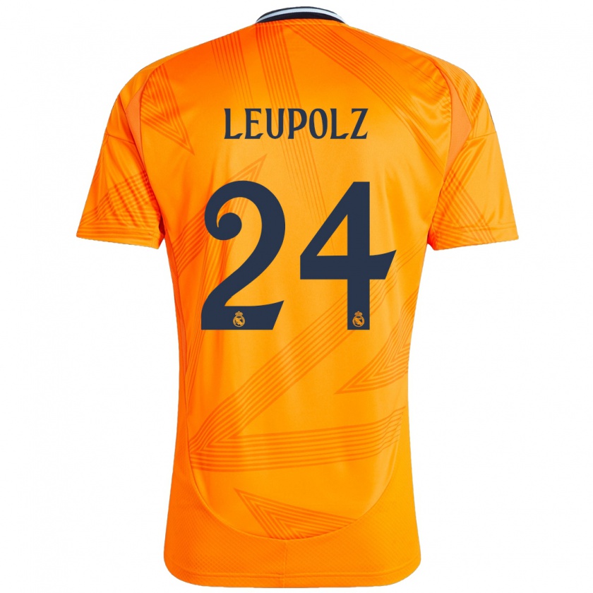 Kandiny Enfant Maillot Melanie Leupolz #24 Orange Tenues Extérieur 2024/25 T-Shirt