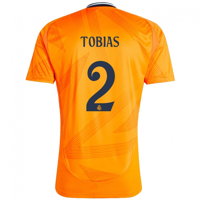 Kandiny Enfant Maillot Vinícius Tobias #2 Orange Tenues Extérieur 2024/25 T-Shirt