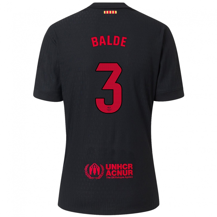 Kandiny Enfant Maillot Alejandro Balde #3 Noir Rouge Tenues Extérieur 2024/25 T-Shirt