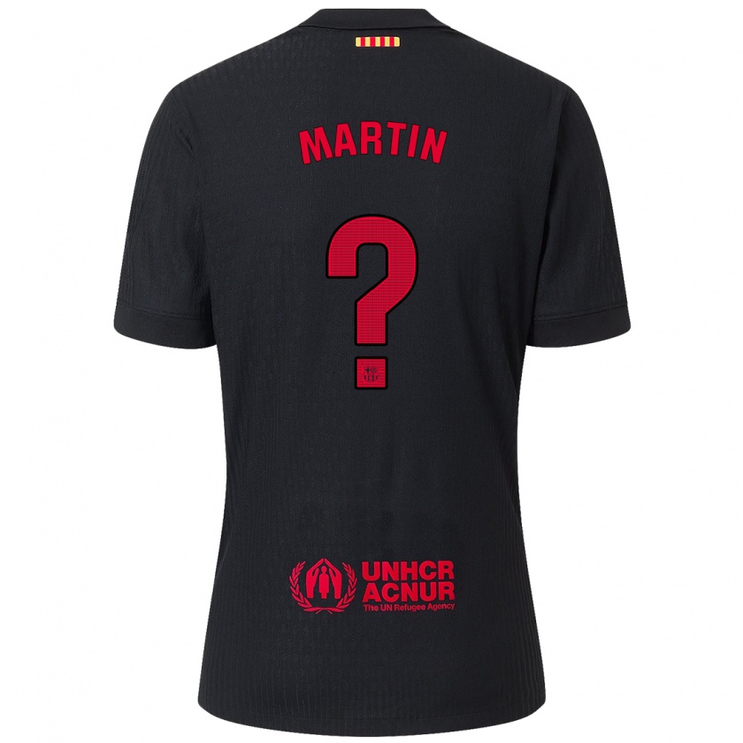 Kandiny Enfant Maillot Antonio Martín #0 Noir Rouge Tenues Extérieur 2024/25 T-Shirt