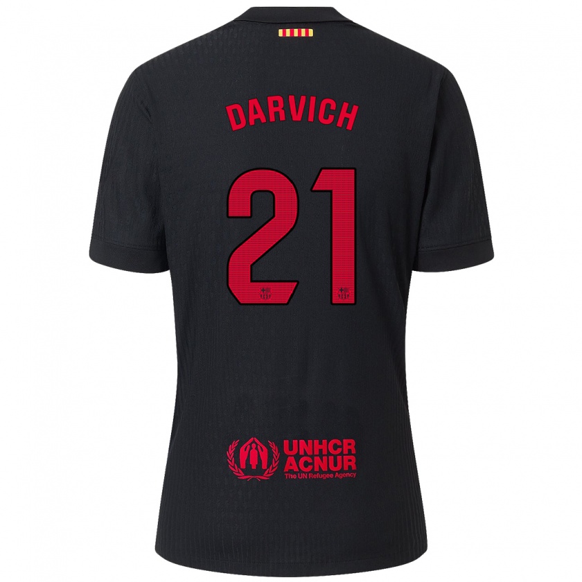 Kandiny Enfant Maillot Noah Darvich #21 Noir Rouge Tenues Extérieur 2024/25 T-Shirt