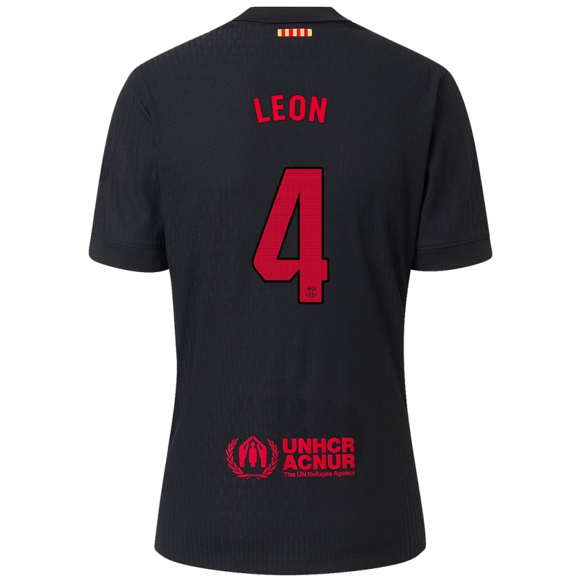 Kandiny Enfant Maillot Mapi León #4 Noir Rouge Tenues Extérieur 2024/25 T-Shirt