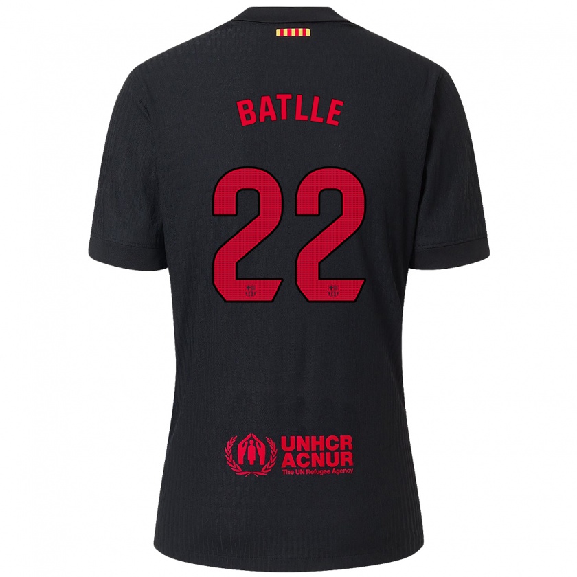 Kandiny Enfant Maillot Ona Batlle #22 Noir Rouge Tenues Extérieur 2024/25 T-Shirt